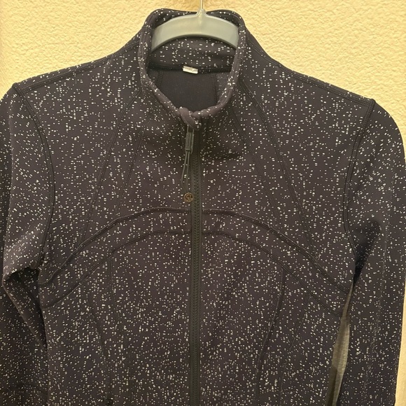 LULULEMON Women Define Black White Speckled Magnetized Jaquard Zip Jacket Size 6 - Picture 2 of 7